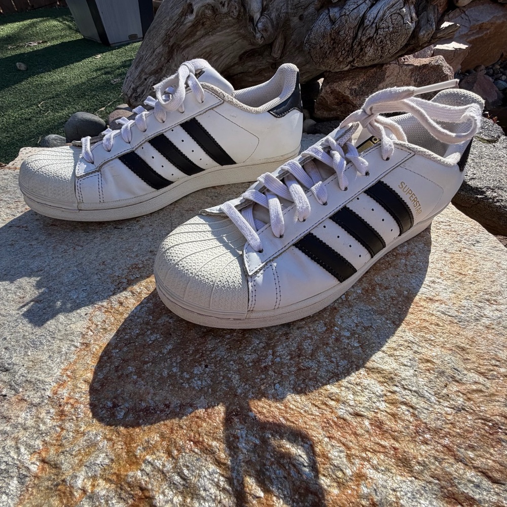 Adidas Superstar White Black Shell Toe Sneakers Mens 9 C77153 Classic